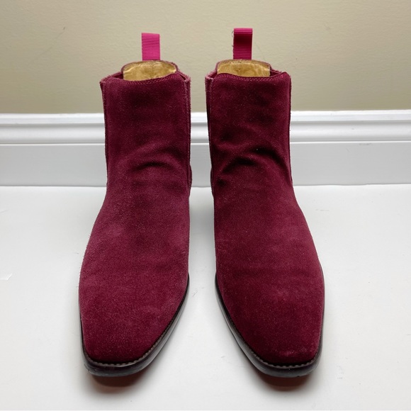 Carrucci burgundy pull-on suede ankle boots